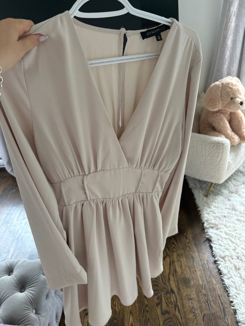 Cream coloured long sleeve dress